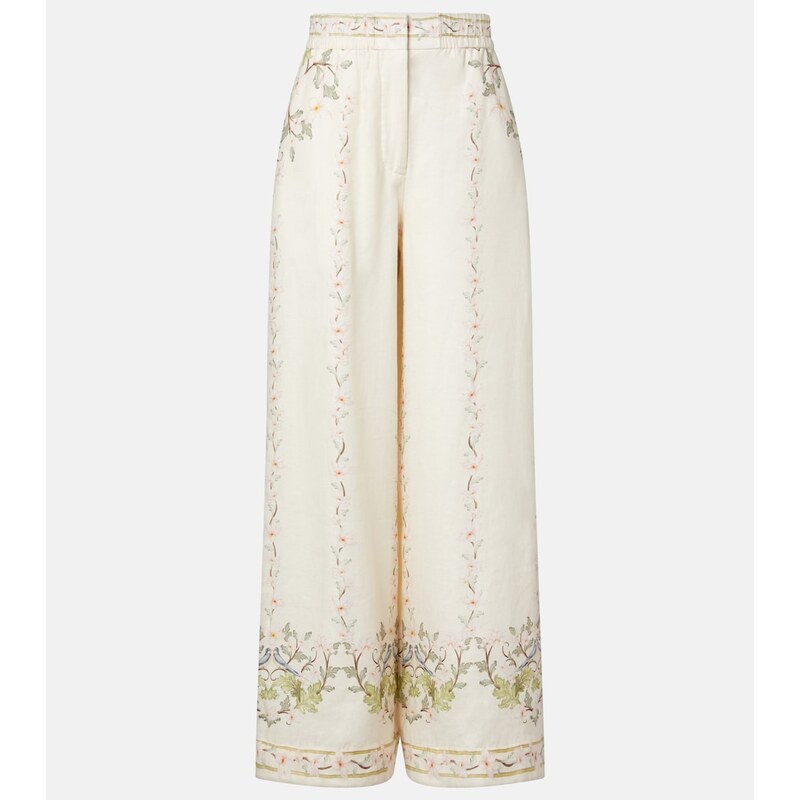 Agua by Agua Bendita Tota floral linen wide-leg pants