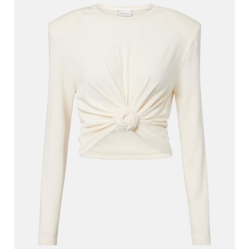 Magda Butrym Cropped cotton-blend jersey top
