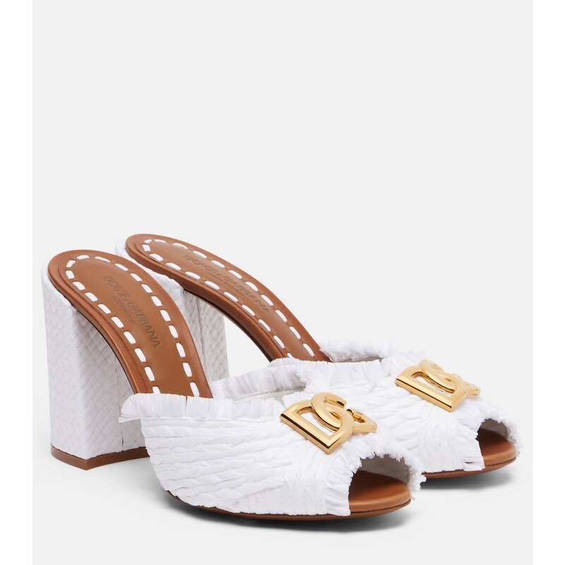 Dětské pantofle Dolce&Gabbana DG mules v barvě bílá a šedá