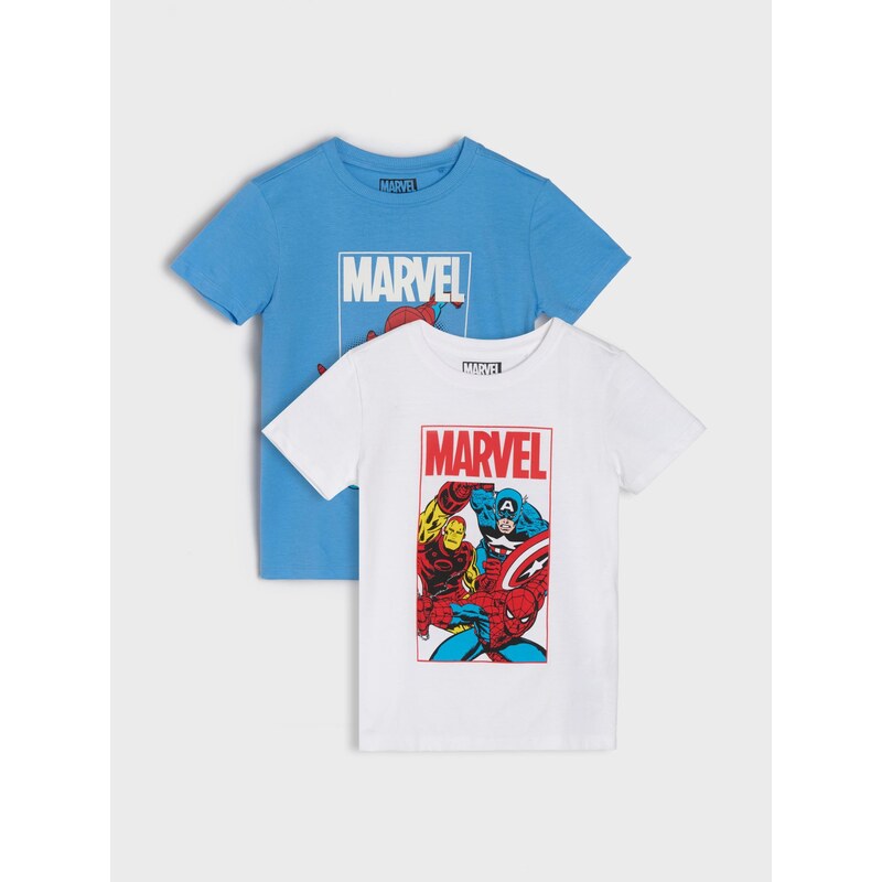 Sinsay - Bavlněná trička s potiskem 3 pack Marvel - vícebarevná