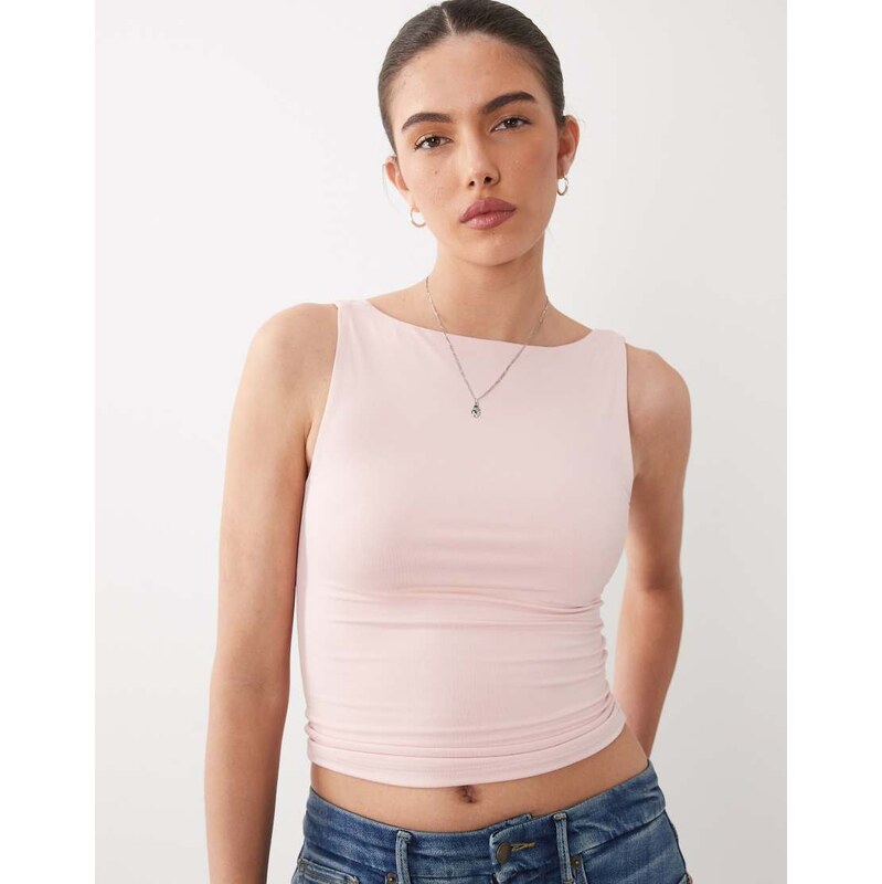 Supre super smooth chantelle cowl top in grapefruit pink