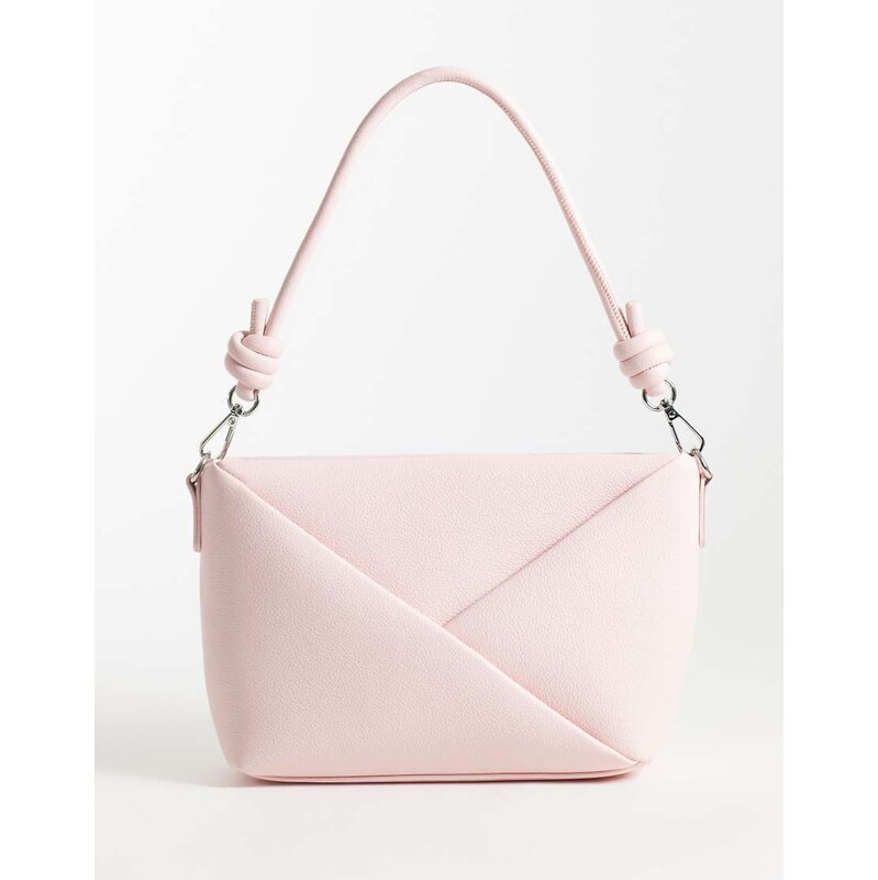 Glamorous fold detail shoulder bag in baby pink