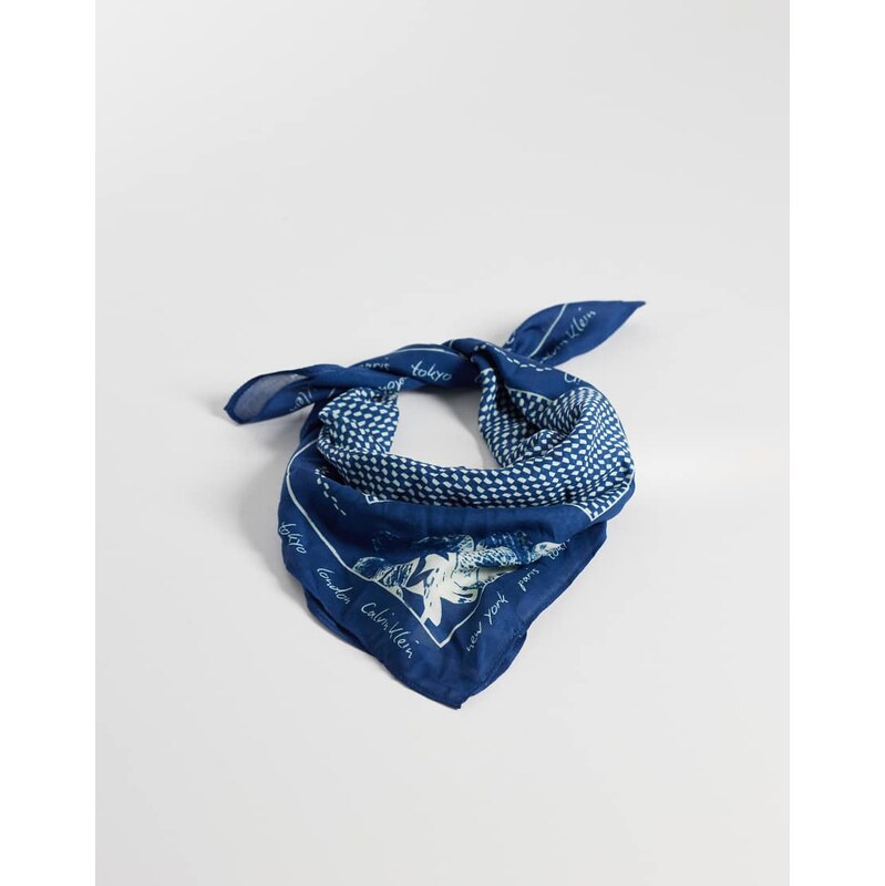 Calvin Klein graphic print bandana in denim blue