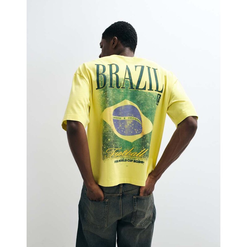 ASOS DESIGN boxy oversized tee with FIFA World cup Brazil print