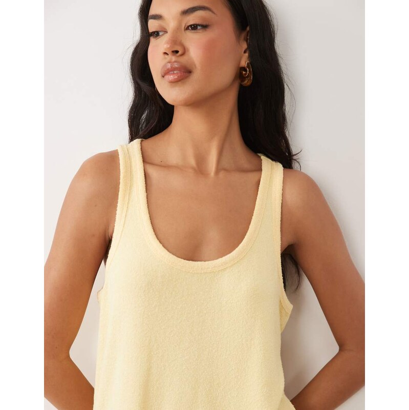 ASOS DESIGN textured knit scoop neck loose fit vest co-ord in