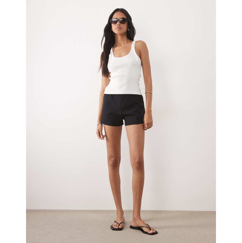 ASOS DESIGN interlock micro short in black