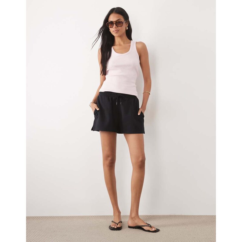 ASOS DESIGN interlock sports short in black
