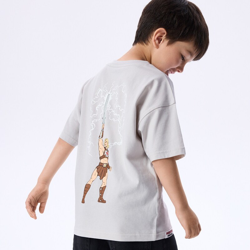 Reserved - BOYS` T-SHIRT - světle šedá