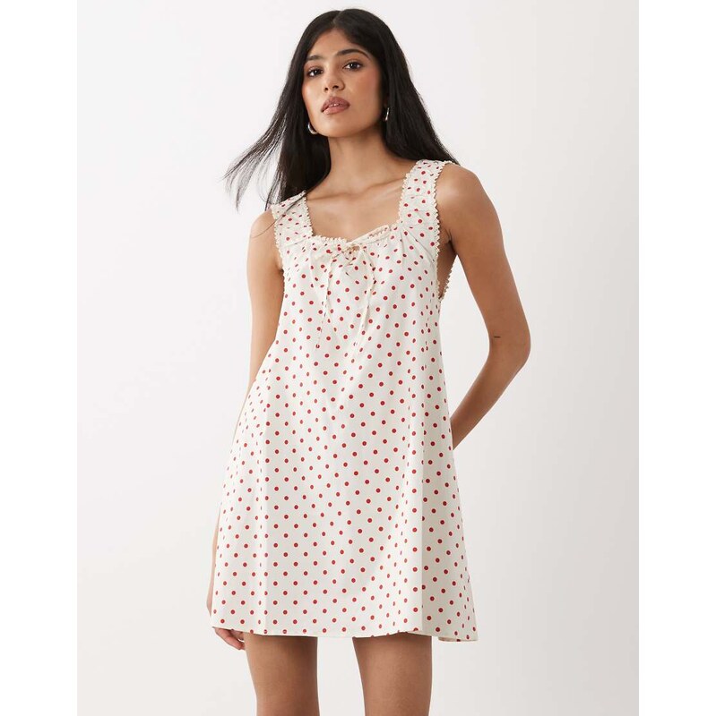 WeWoreWhat baby doll dress in ivory polka dot-White