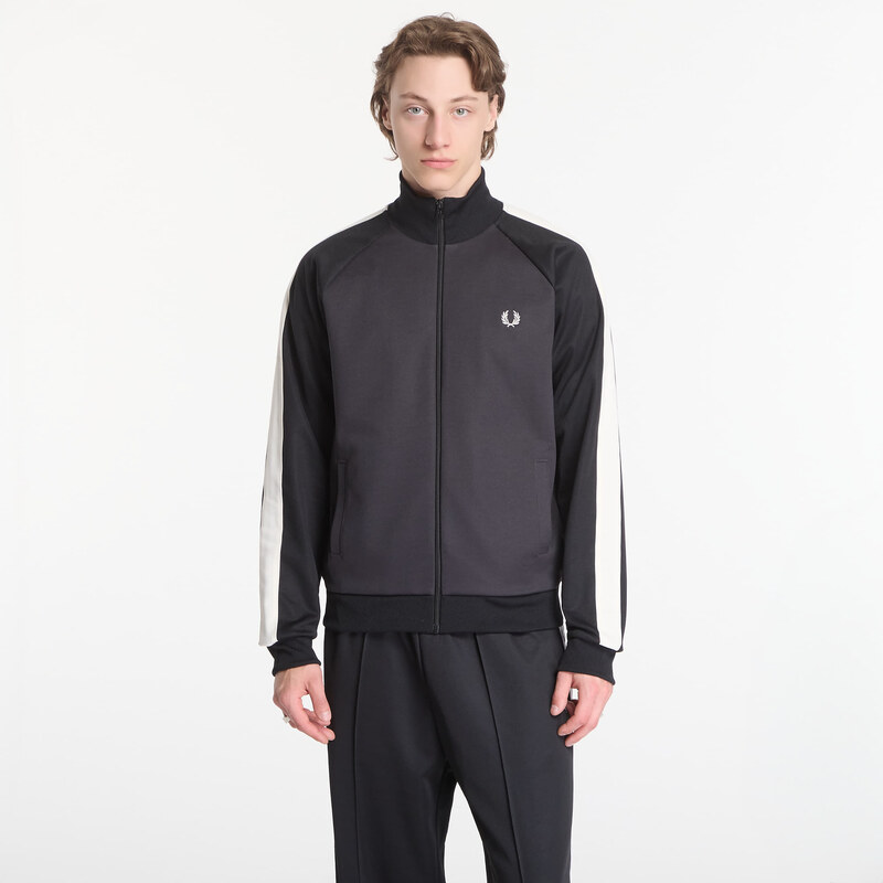 Mikina Fred Perry Contrast Sleeve Track Jacket Black XL