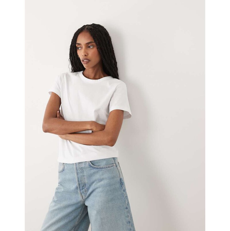 ARKET slim fit short sleeved t-shirt in white