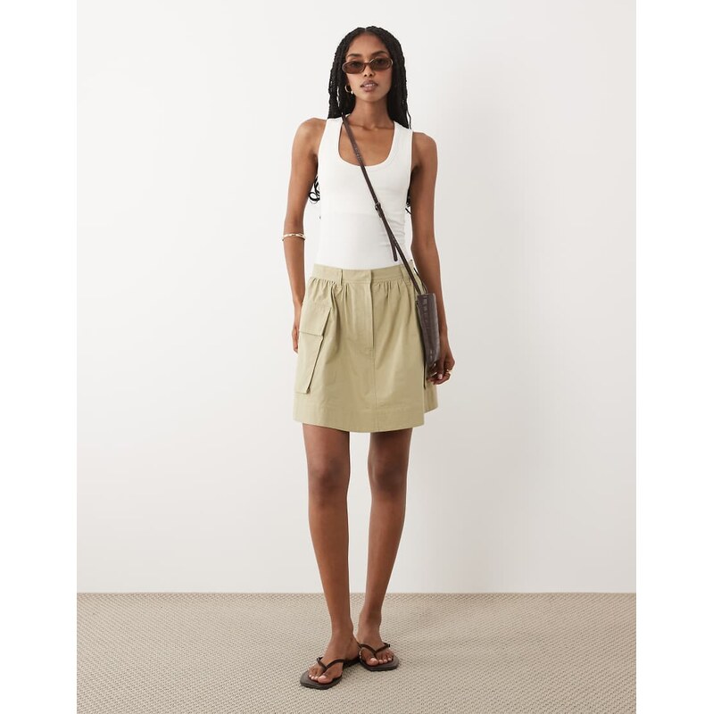 ARKET utility mini skirt in beige-Neutral