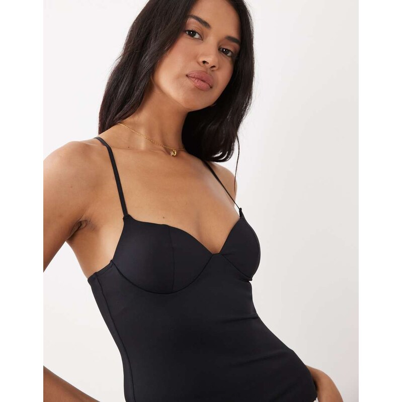 Gina Tricot soft shaping singlet top in black