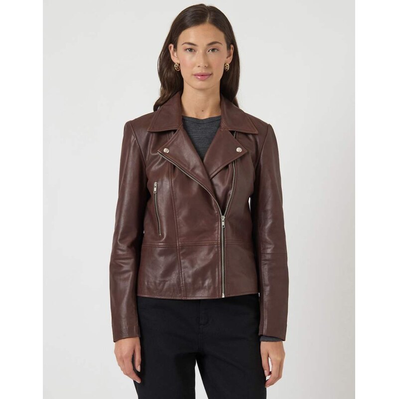 YAS Biker jacket in chicory coffee-Brown