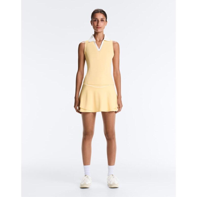 OYSHO Comfortlux high-rise piping mini skirt in pale yellow