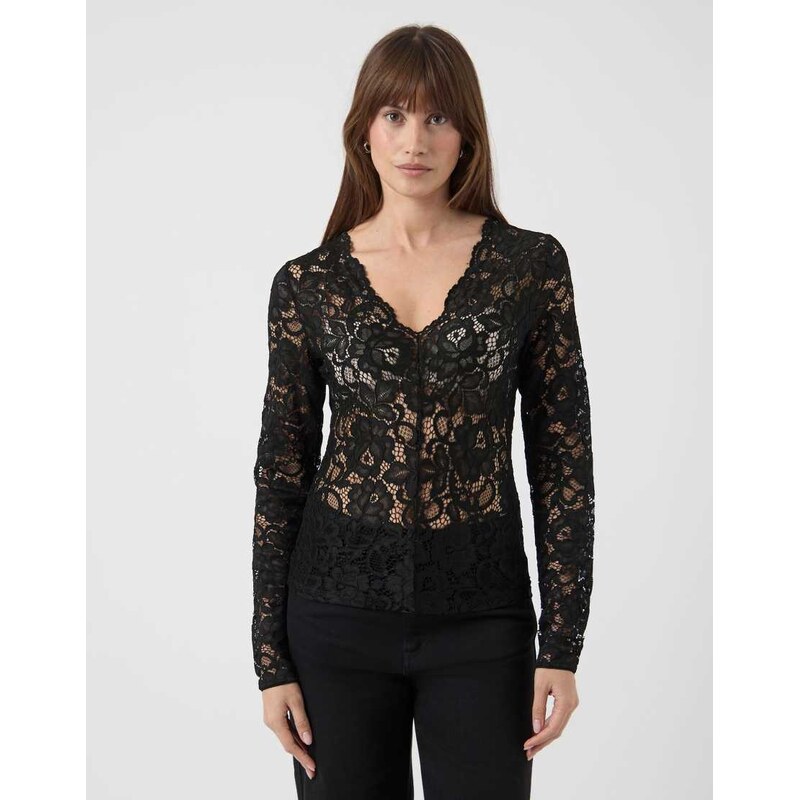 YAS Long sleeved top in black