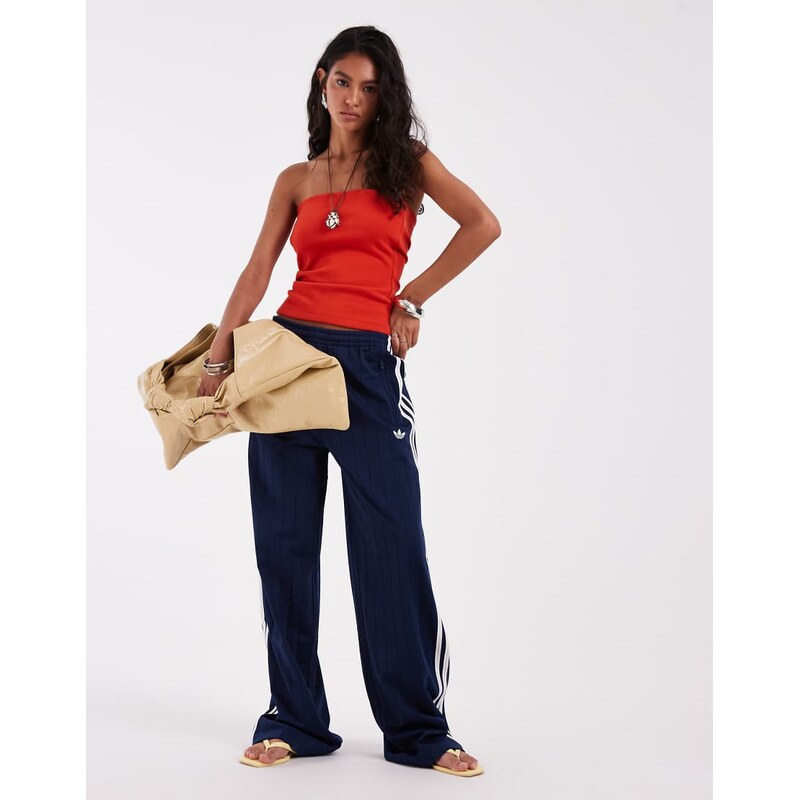 adidas Originals firebird loose track pants in navy pinstripe