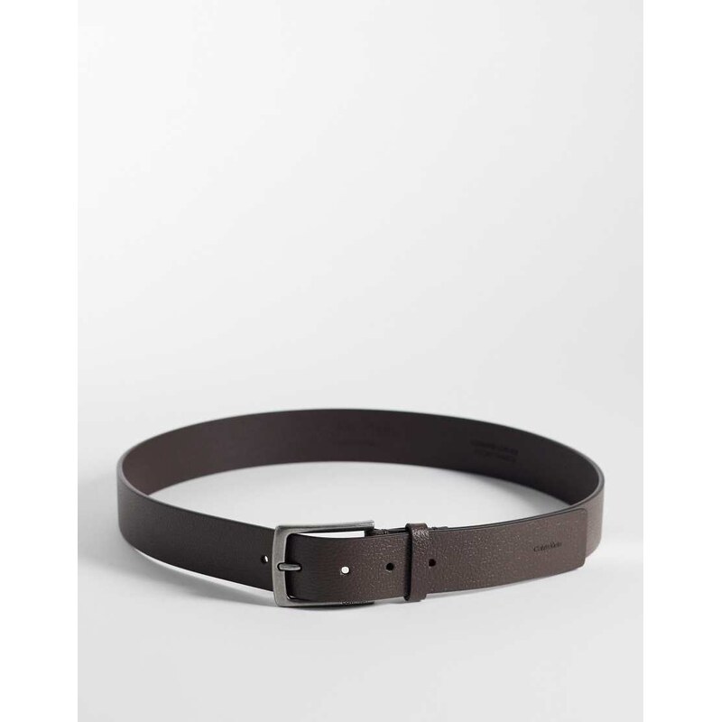 Calvin Klein pebble buckle belt 35mm in chocolate brown