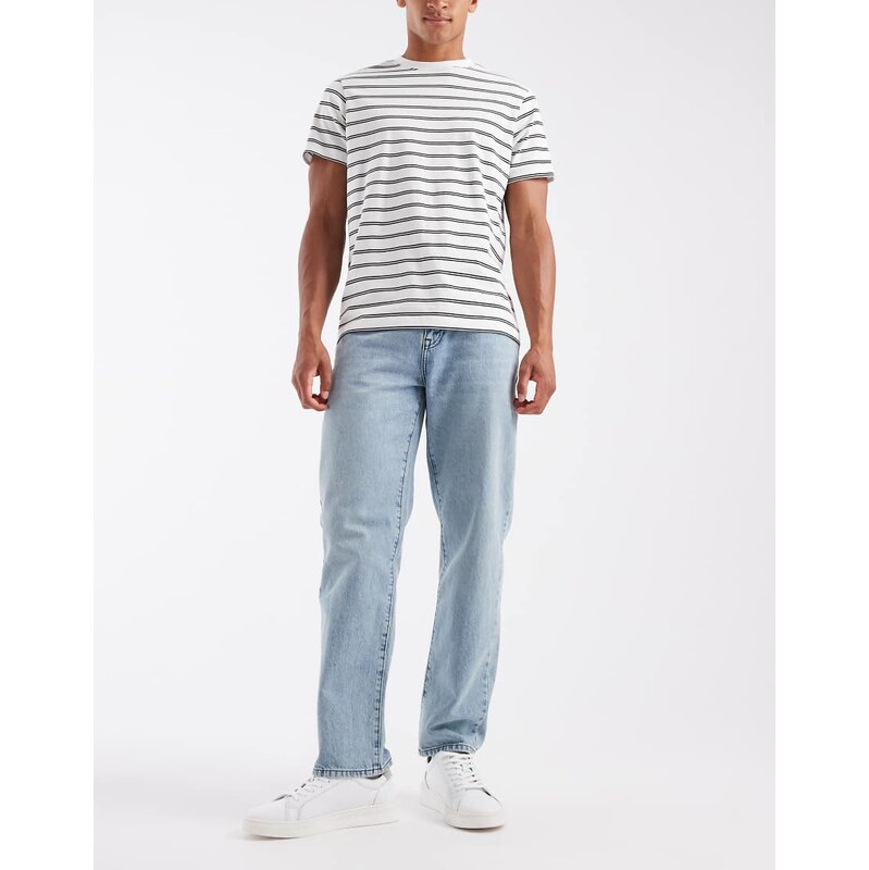 ASOS DESIGN straight jeans in light wash blue