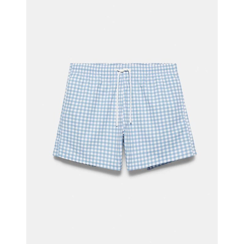 Pull&Bear Gingham check swimsuit in blue