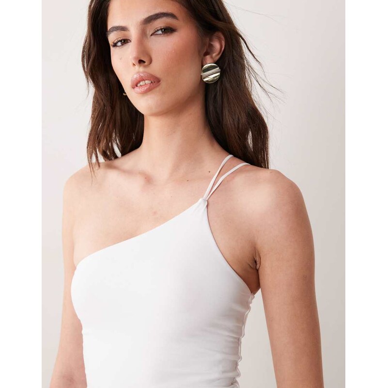 Supre soft garce one shoulder top in white