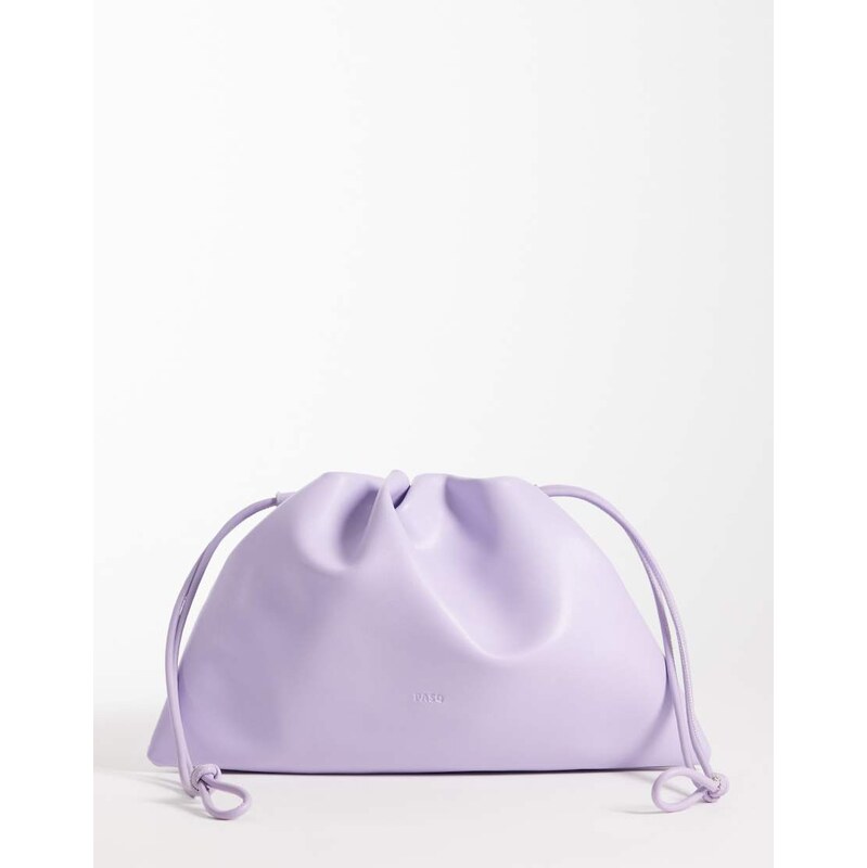 PASQ slouchy drawstring cross body bag in lilac-Purple