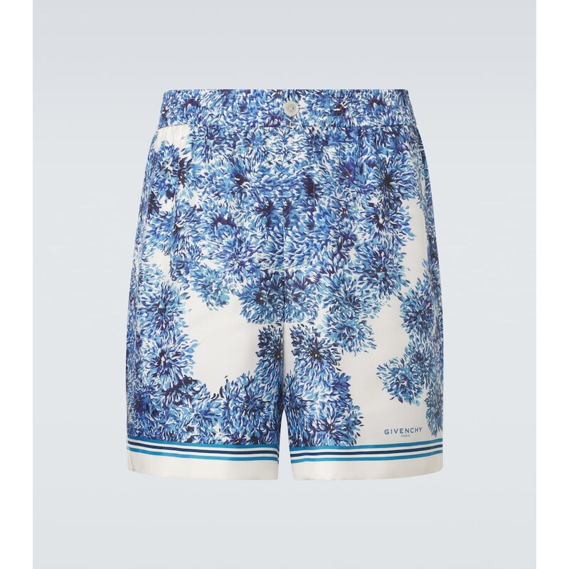 Givenchy Couture Seam printed silk twill shorts