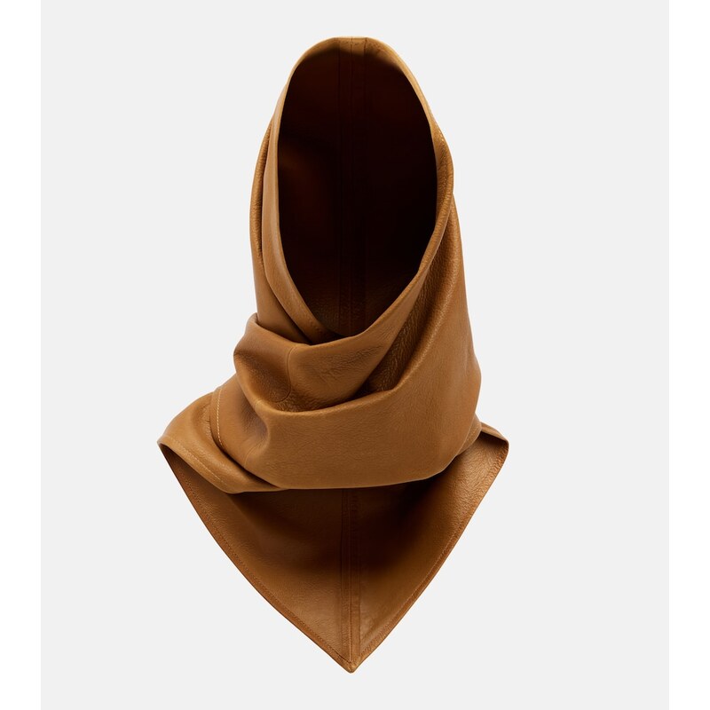 Nour Hammour Draped leather hood