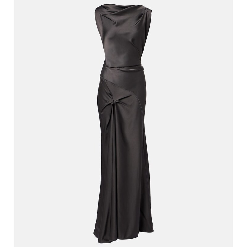 Victoria Beckham Posy draped gathered crÃªpe satin gown