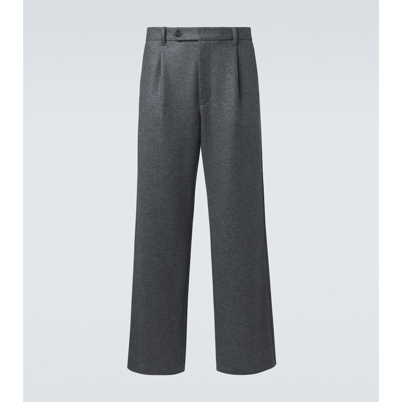 Jil Sander Wool wide-leg kalhoty v barvě Ash Grey