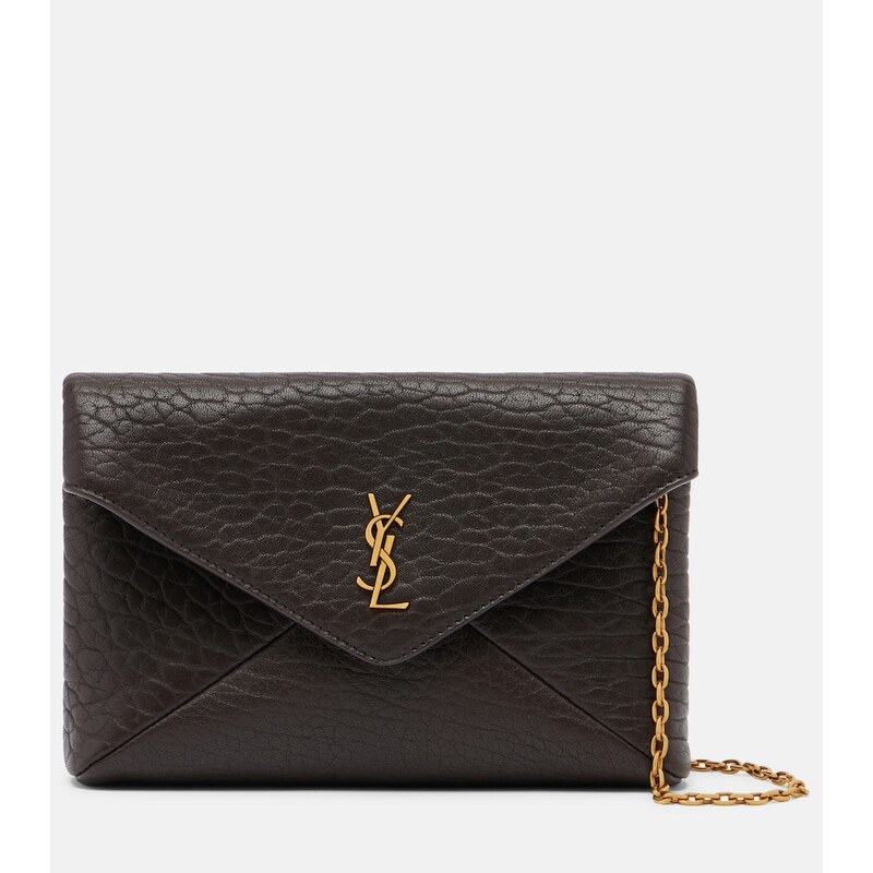 Saint Laurent Cassandre Small psaníčka v barvě čokoláda