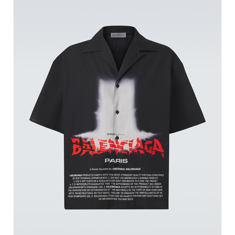 Balenciaga Printed cotton bowling shirt