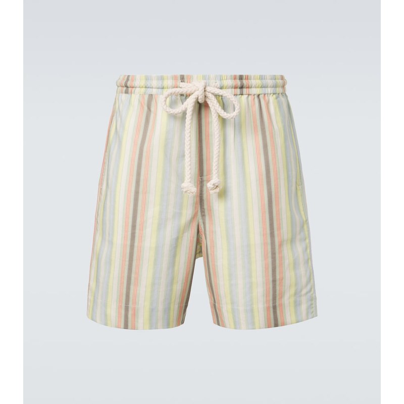 Commas Striped hemp and cotton Bermuda shorts