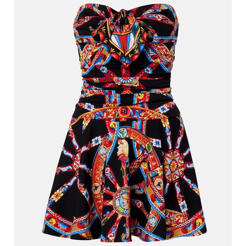 Dolce&Gabbana Printed silk-blend minidress