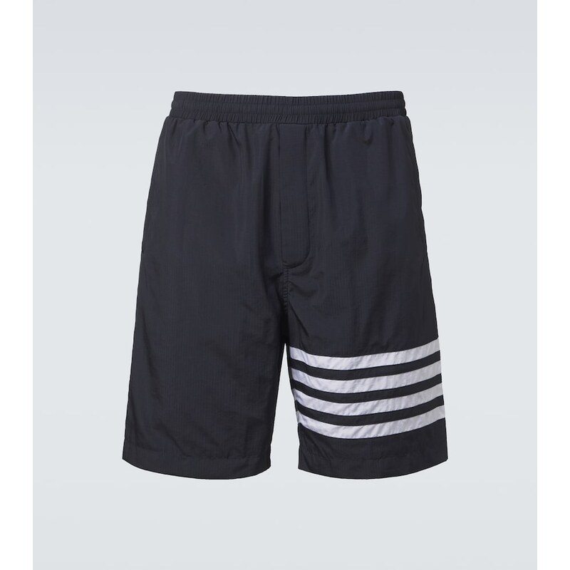 Modré kraťasy Thom Browne 4-Bar ripstop