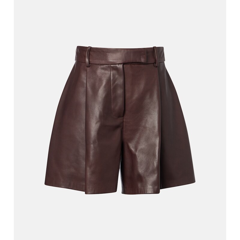 Nour Hammour Jonah pleated leather shorts