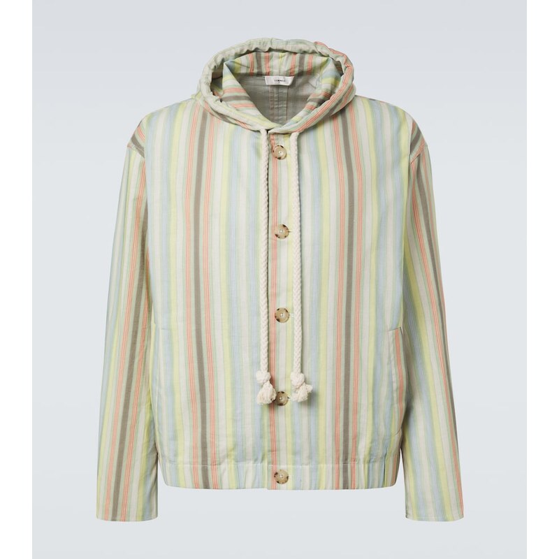 Commas Striped hooded hemp and cotton jacket