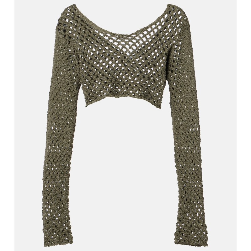 Bananhot Magen crochet cotton-blend crop top