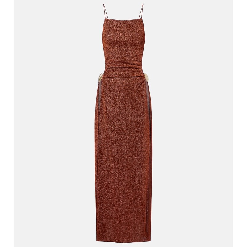 Oséree Lumière Shell open-back maxi dress