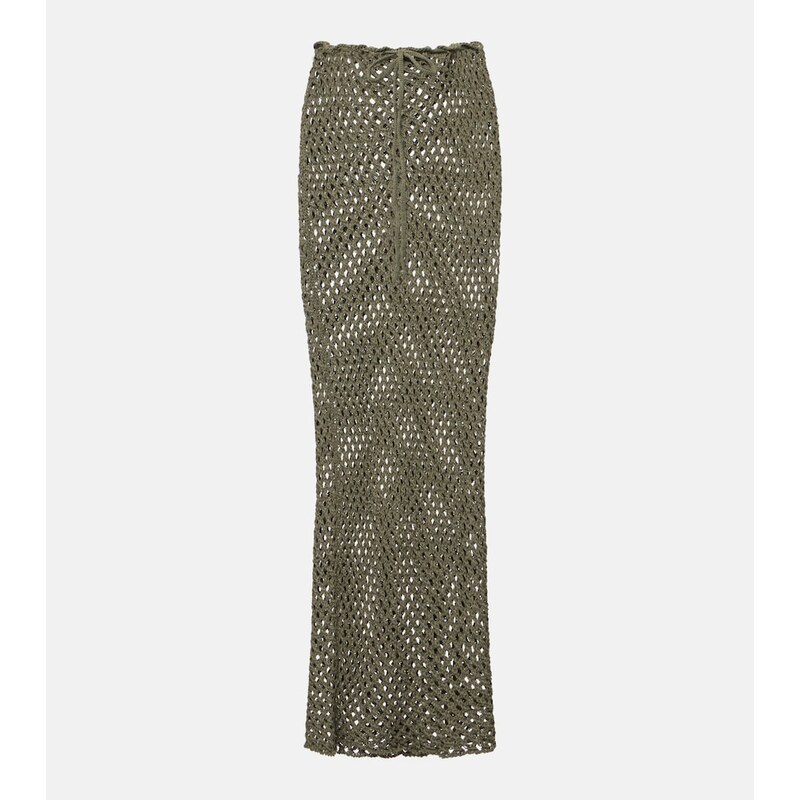Bananhot Magen crochet cotton-blend maxi skirt