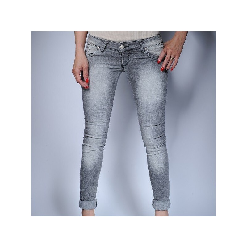 Klixs Jeans Slim džíny v šedé barvě, Barva světle šedá, Velikost 38