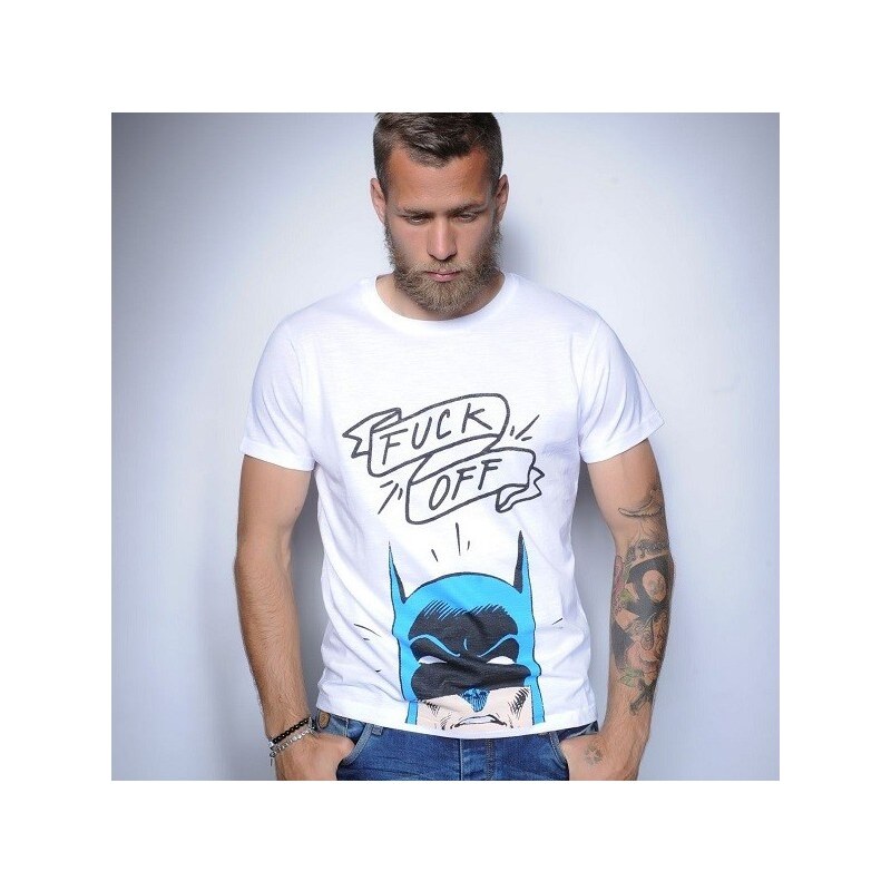 Tee-Trend Stylové pánské tričko s potiskem - BATMAN, Barva bílá, Velikost S