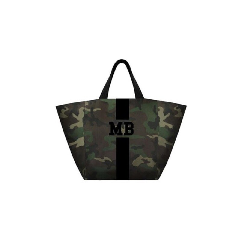 Mia Bag - Maskáčová taška / shopper XL - černý pás