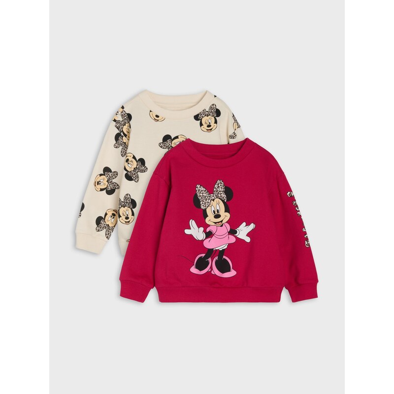 Sinsay - Bavlněné mikiny s potiskem 2 pack Minnie Mouse - růžová