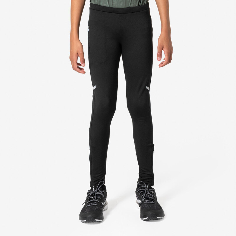 KIPRUN Dětské hřejivé legíny na atletiku Kiprun Warm+ černé