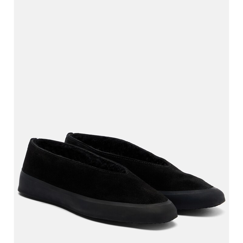 Le Monde Béryl Apres Ski shearling-lined suede ballet flats