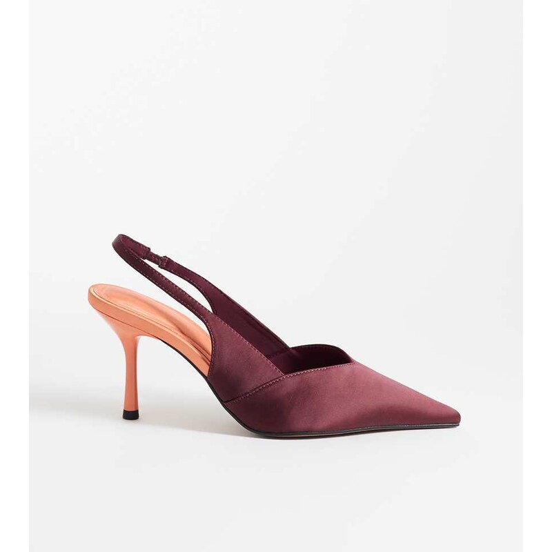 ASOS DESIGN Wide Fit Sabrina slingback stiletto heels in plum
