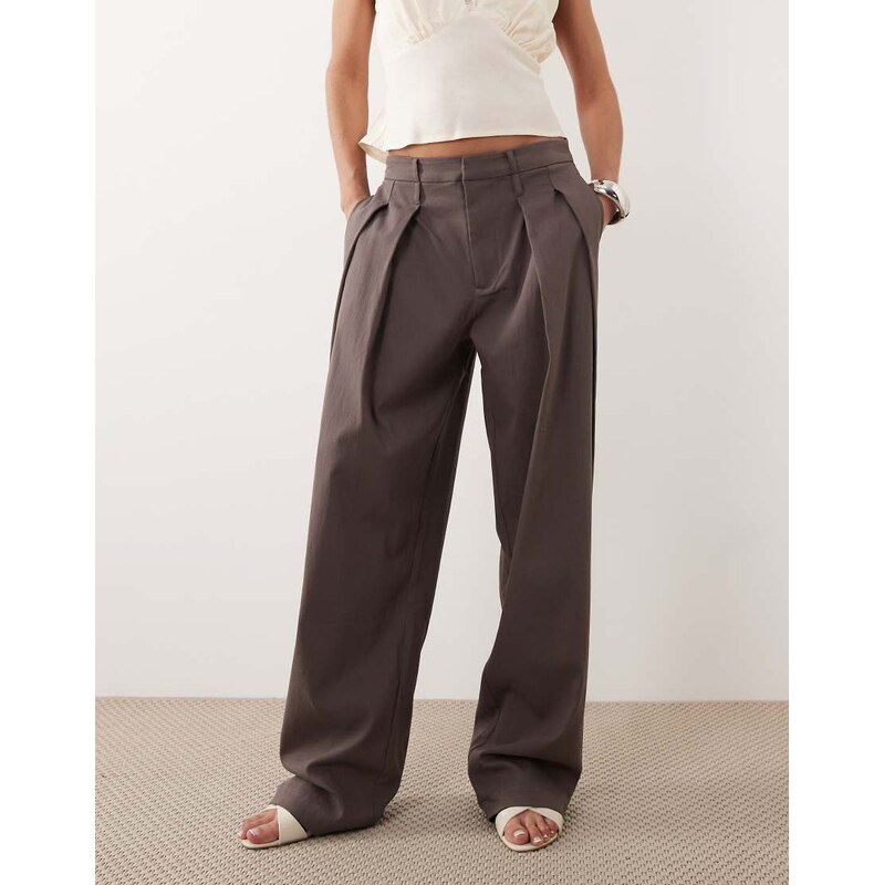WeWoreWhat double belt trouser in iron-Grey