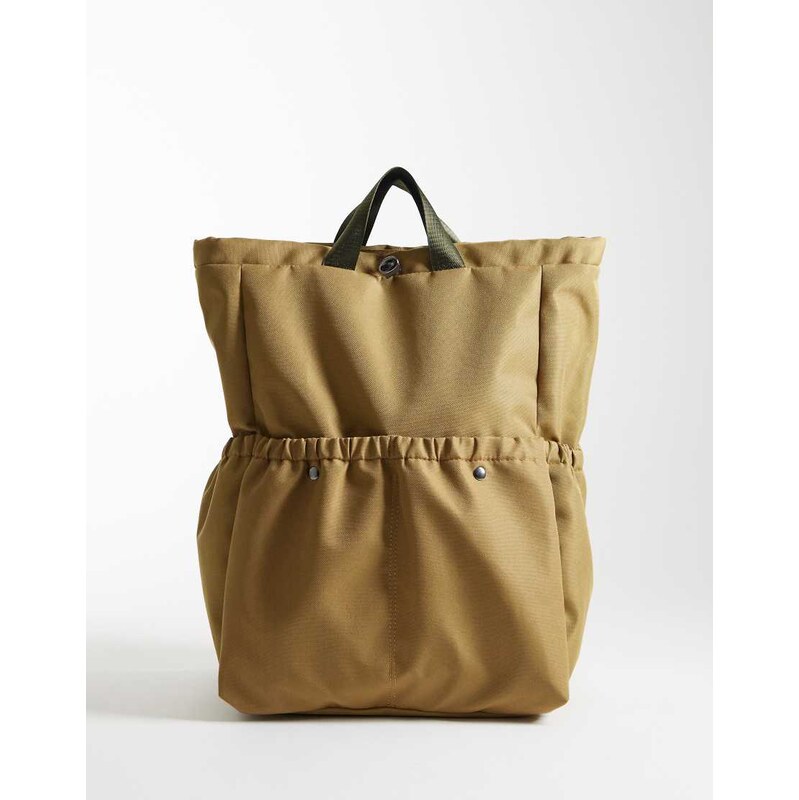 ASOS DESIGN canvas backpack in neutral