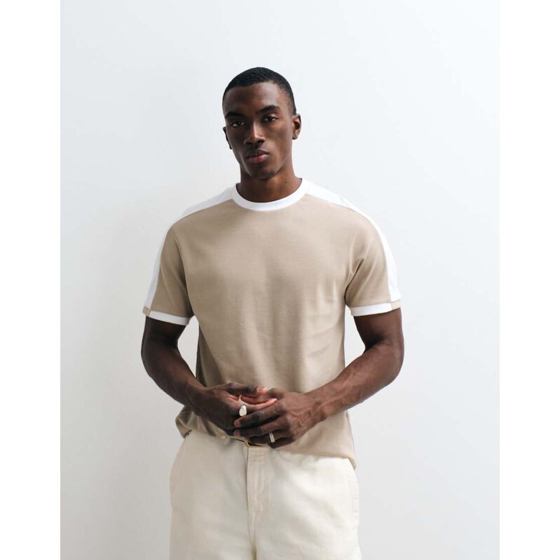 ASOS DESIGN heavyweight regular fit t-shirt with contrast panel